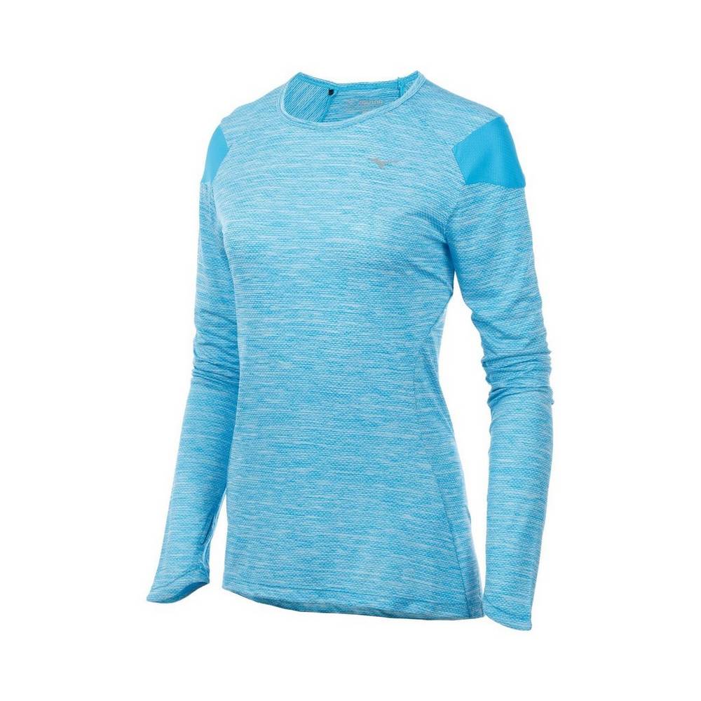 Damske Tričko Mizuno ALPHA LONG SLEEVE 2.0 Bezecke Modre Vypredaj PTDZ63814